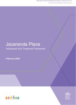 Jacaranda Place Adolescent Unit Treatment Framework - February 2020
