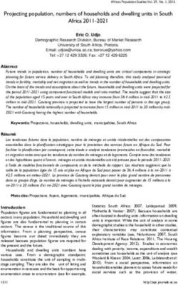 Projecting population, numbers of households and dwelling units in South Africa 2011-2021