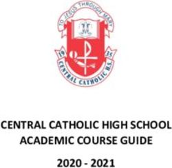 CENTRAL CATHOLIC HIGH SCHOOL ACADEMIC COURSE GUIDE 2020 2021