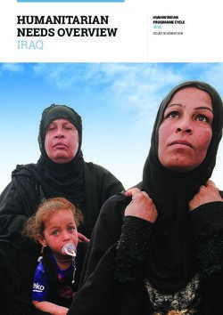 HUMANITARIAN NEEDS OVERVIEW IRAQ - HUMANITARIAN PROGRAMME CYCLE 2020 - Humanitarian Response