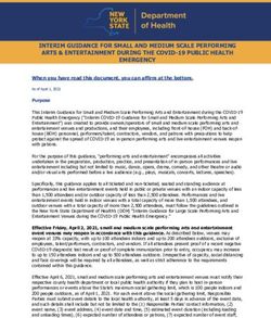 INTERIM GUIDANCE FOR SMALL AND MEDIUM SCALE PERFORMING ARTS & ENTERTAINMENT DURING THE COVID-19 PUBLIC HEALTH EMERGENCY - NYC.gov