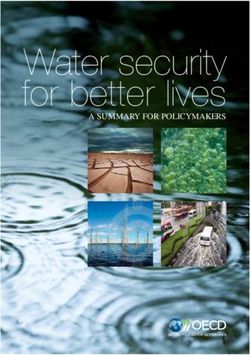 Water security for better lives - A SUMMARY FOR POLICYMAKERS