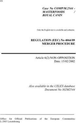 Case No COMP/M.2544 - MASTERFOODS ROYAL CANIN - MASTERFOODS / ROYAL CANIN ...