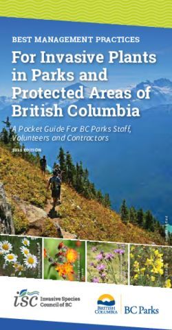 For Invasive Plants in Parks and Protected Areas of British Columbia - BEST MANAGEMENT PRACTICES
