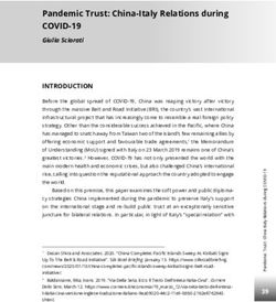 Pandemic Trust: China-Italy Relations during - COVID-19