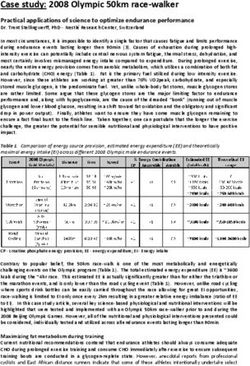 Case study: 2008 Olympic 50km race-walker