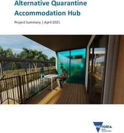 Alternative Quarantine Accommodation Hub - Project Summary | April 2021
