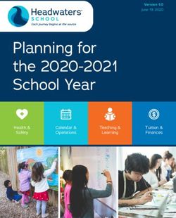 Planning for the 2020-2021 School Year - Health & Safety Calendar & Operations - Headwaters School