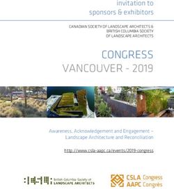 CONGRESS VANCOUVER 2019 - invitation to sponsors & exhibitors - Canadian Society of Landscape Architects