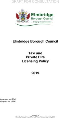 DRAFT FOR CONSULTATION - Elmbridge Borough Council Taxi and Private Hire Licensing Policy 2019