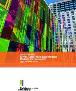 2020 Price List: Service, Labour and Equipment Rates Meetings and conferences - Palais des congrès de Montréal