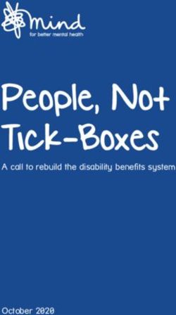 People, Not Tick-Boxes - A call to rebuild the disability benefits system - October 2020
