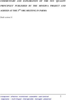 COMMENTARY AND EXPLORATION OF THE TEN 'QUALITY PRINCIPLES' PUBLISHED BY THE MINERVA PROJECT