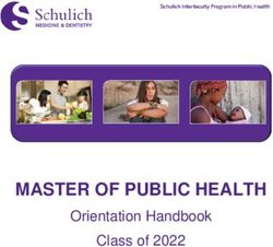 MASTER OF PUBLIC HEALTH - Orientation Handbook Class of 2022