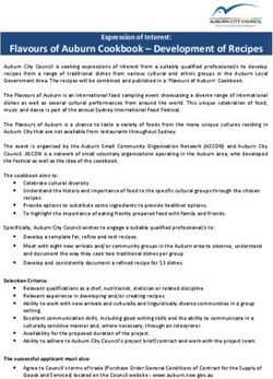 Flavours of Auburn Cookbook - Development of Recipes