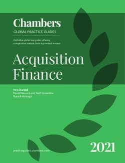 ACQUISITION FINANCE GLOBAL PRACTICE GUIDES - NEW ZEALAND DAVID WEAVERS AND MATT CONSEDINE RUSSELL MCVEAGH