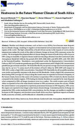 Heatwaves in the Future Warmer Climate of South Africa - MDPI