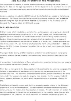 2018 TAX SALE INFORMATION AND PROCEDURES - Frederick County