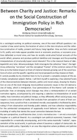 Between Charity and Justice: Remarks on the Social Construction of Immigration Policy in Rich - Europa-Universität Flensburg