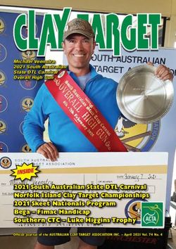 2021 South Australian State DTL Carnival Norfolk Island Clay Target Championships 2021 Skeet Nationals Program Bega - Fimac Handicap Southern CTC ...