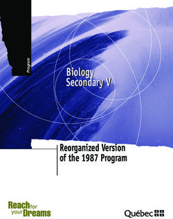 Biology Secondary V - Reorganized Version of the 1987 Program