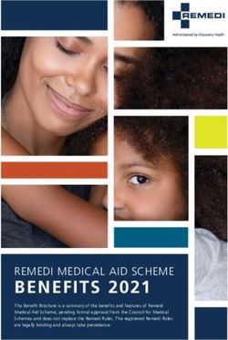 BENEFITS 2021 REMEDI MEDICAL AID SCHEME