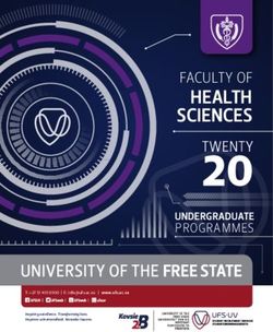 HEALTH SCIENCES FACULTY OF - PROGRAMMES - UFS