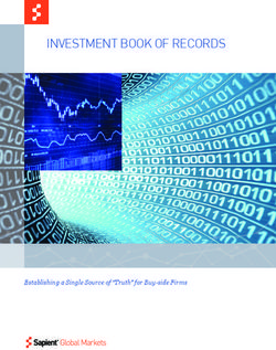 INVESTMENT BOOK OF RECORDS - Establishing a Single Source of "Truth'' for Buy-side Firms