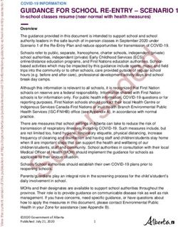 GUIDANCE FOR SCHOOL RE-ENTRY - SCENARIO 1 - Open ...
