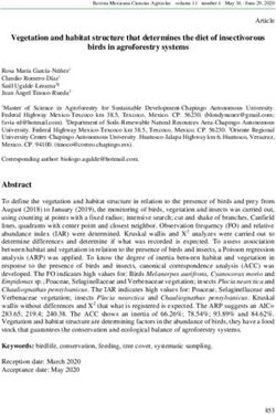 Vegetation and habitat structure that determines the diet of insectivorous birds in agroforestry systems