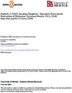 Paddock, J. (2015). Invoking Simplicity: 'Alternative' Food and the Reinvention of Distinction. Sociologia Ruralis, 55(1), 22-40 ...