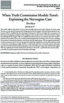 When Truth Commission Models Travel: Explaining the Norwegian Case
