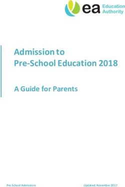 Admission to Pre-School Education 2018 - A Guide for Parents - Pre-School Admissions - Education Authority