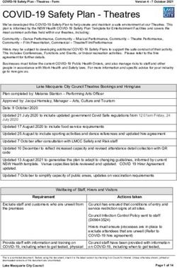 COVID-19 Safety Plan - Theatres - Lake Macquarie City Council