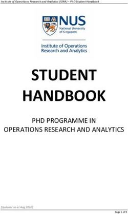 STUDENT HANDBOOK PHD PROGRAMME IN OPERATIONS RESEARCH AND ANALYTICS - INSTITUTE OF OPERATIONS RESEARCH AND ANALYTICS (IORA) - PHD STUDENT HANDBOOK ...