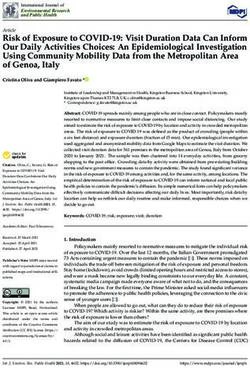 Risk of Exposure to COVID-19: Visit Duration Data Can Inform Our Daily Activities Choices: An Epidemiological Investigation Using Community ...