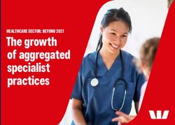 The growth of aggregated specialist practices - HEALTHCARE SECTOR: BEYOND 2021 - Westpac