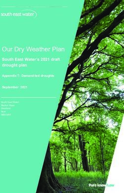 Our Dry Weather Plan South East Water's 2021 draft drought plan - Appendix T: Demand-led droughts September 2021 - South East Water Corporate