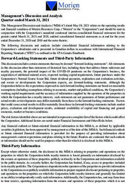 Management's Discussion and Analysis Quarter ended March 31, 2021