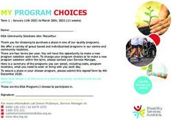 MY PROGRAM CHOICES - Disability Services Australia