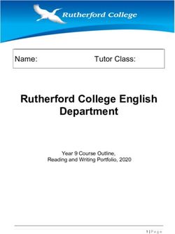RUTHERFORD COLLEGE ENGLISH DEPARTMENT - NAME: TUTORCLASS: YEAR 9 COURSE OUTLINE