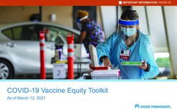 COVID-19 Vaccine Equity Toolkit - As of March 12, 2021 - IMPORTANT INFORMATION: COVID-19 - Kaiser Permanente