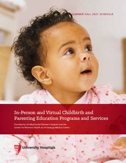 In-Person and Virtual Childbirth and Parenting Education Programs and Services - SUMMER FALL 2021 SCHEDULE