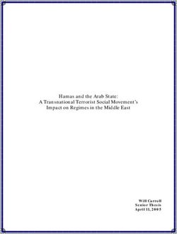 Hamas and the Arab State: A Transnational Terrorist Social Movement's Impact on Regimes in the Middle East - Will Carroll Senior Thesis April 11, 2005