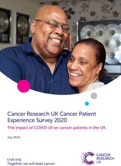 Cancer Research UK Cancer Patient Experience Survey 2020 - The impact of COVID-19 on cancer patients in the UK