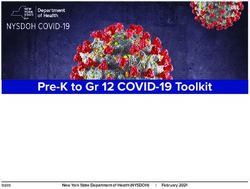 Pre-K to Gr 12 COVID-19 Toolkit - New York State Department of Health (NYSDOH) | February 2021