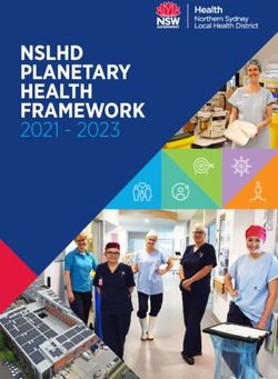 NSLHD PLANETARY HEALTH FRAMEWORK 2021 - 2023 - the ...