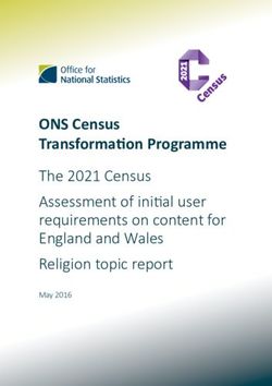 ONS Census Transformation Programme - The 2021 Census Assessment of initial user requirements on content for England and Wales Religion topic ...