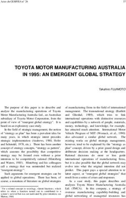 TOYOTA MOTOR MANUFACTURING AUSTRALIA IN 1995: AN EMERGENT GLOBAL STRATEGY