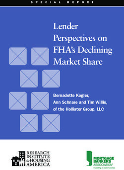 Lender Perspectives on FHA's Declining Market Share - Bernadette Kogler, Ann Schnare and Tim Willis, of the Hollister Group, LLC